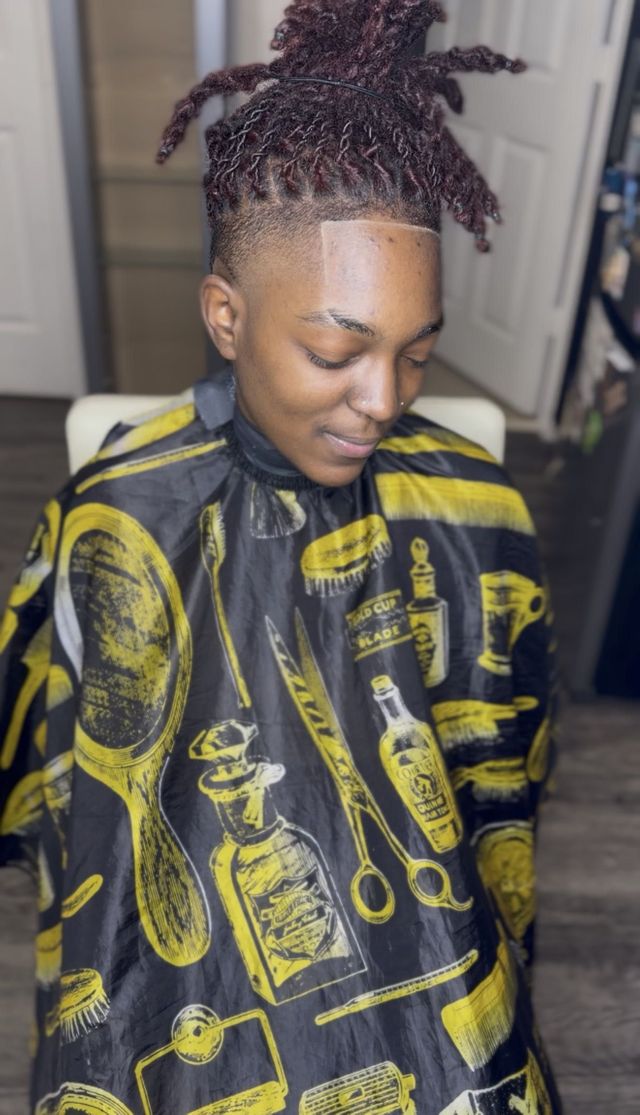 Client fresh out the chair — sharp lineup and skin fade by Sliced by Re